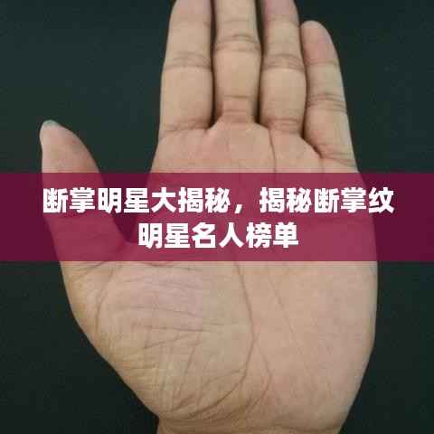 断掌明星大揭秘，揭秘断掌纹明星名人榜单